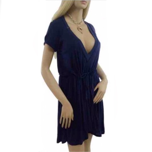 ♥️ Diesel Navy Shimmer V-Neck Dress Tunic - Picture 2 of 5